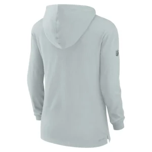 Las vegas raiders nike womens sideline performance long sleeve hoodie t shirt Silver M