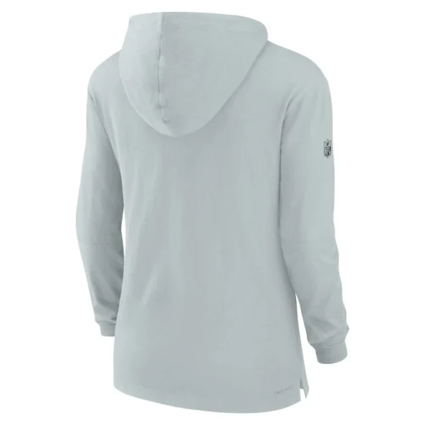 Las vegas raiders nike womens sideline performance long sleeve hoodie t shirt Silver M
