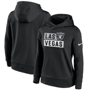 Las vegas raiders nike womens stacked performance pullover hoodie Black