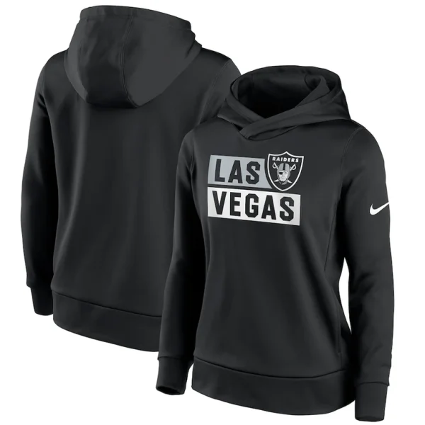 Las vegas raiders nike womens stacked performance pullover hoodie Black