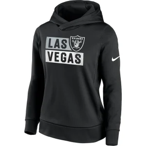 Las vegas raiders nike womens stacked performance pullover hoodie Black M