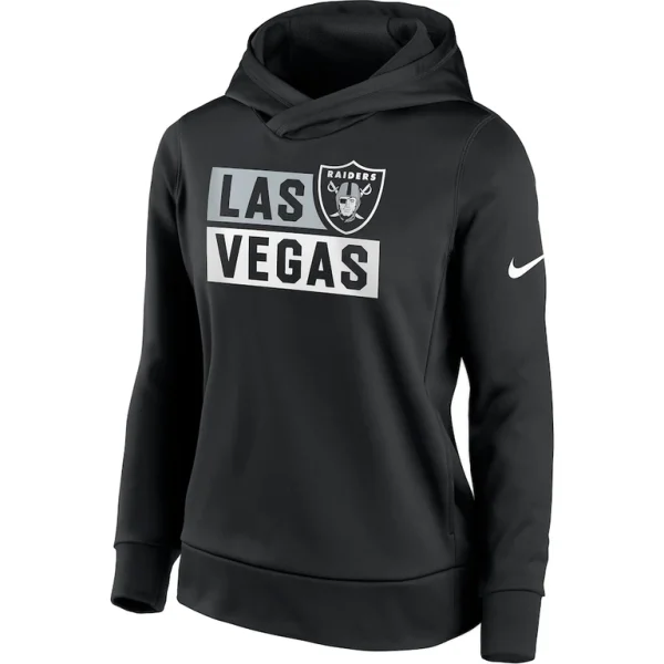Las vegas raiders nike womens stacked performance pullover hoodie Black M