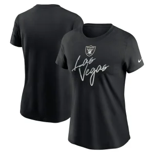 Las vegas raiders nike womens team city roll t shirt Black