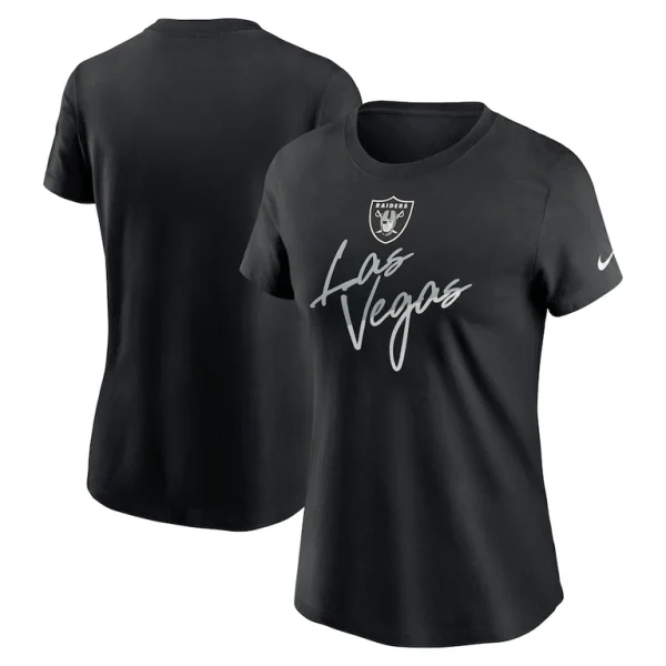 Las vegas raiders nike womens team city roll t shirt Black