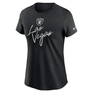 Las vegas raiders nike womens team city roll t shirt Black S