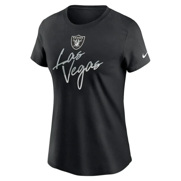 Las vegas raiders nike womens team city roll t shirt Black S