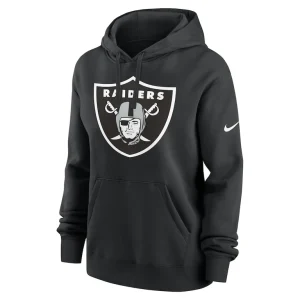 Las vegas raiders nike womens team logo club fleece pullover hoodie Black S