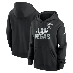 Las vegas raiders nike womens wordmark club fleece pullover hoodie Black