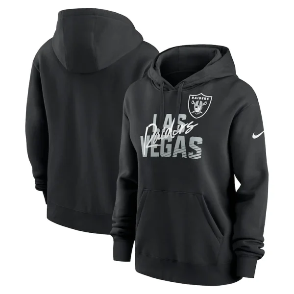 Las vegas raiders nike womens wordmark club fleece pullover hoodie Black
