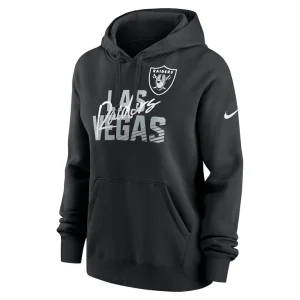 Las vegas raiders nike womens wordmark club fleece pullover hoodie Black S