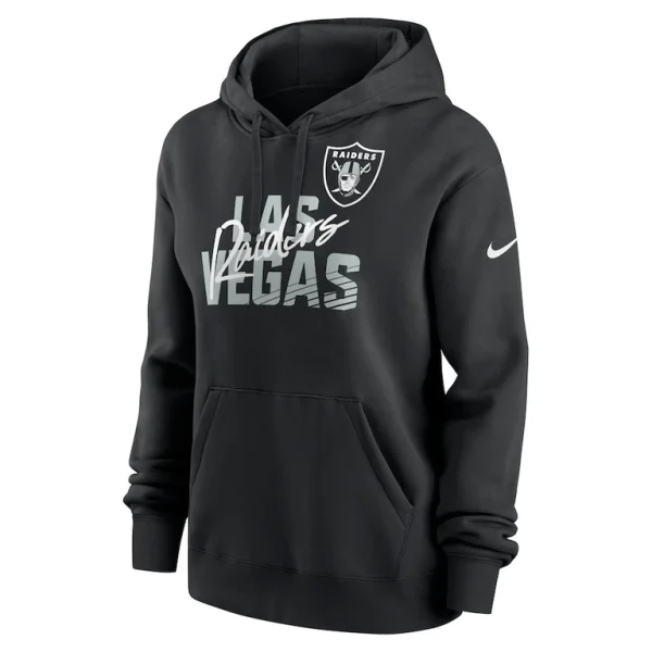 Las vegas raiders nike womens wordmark club fleece pullover hoodie Black S