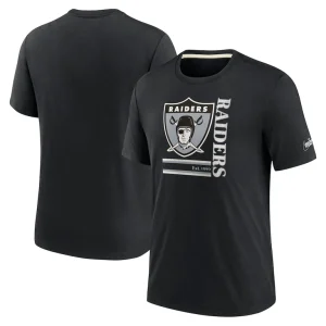 Las vegas raiders nike wordmark logo tri blend t shirt Black