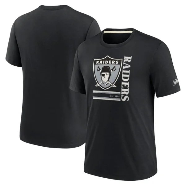 Las vegas raiders nike wordmark logo tri blend t shirt Black
