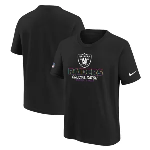 Las vegas raiders nike youth 2024 nfl crucial catch t shirt Black