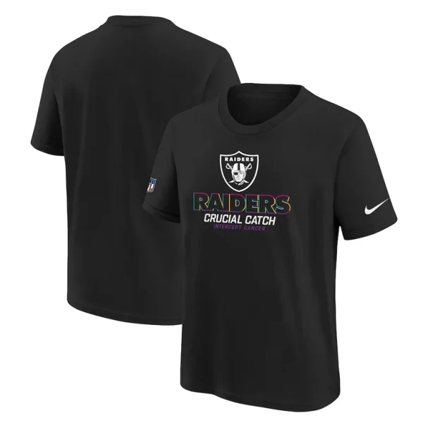 Las vegas raiders nike youth 2024 nfl crucial catch t shirt Black