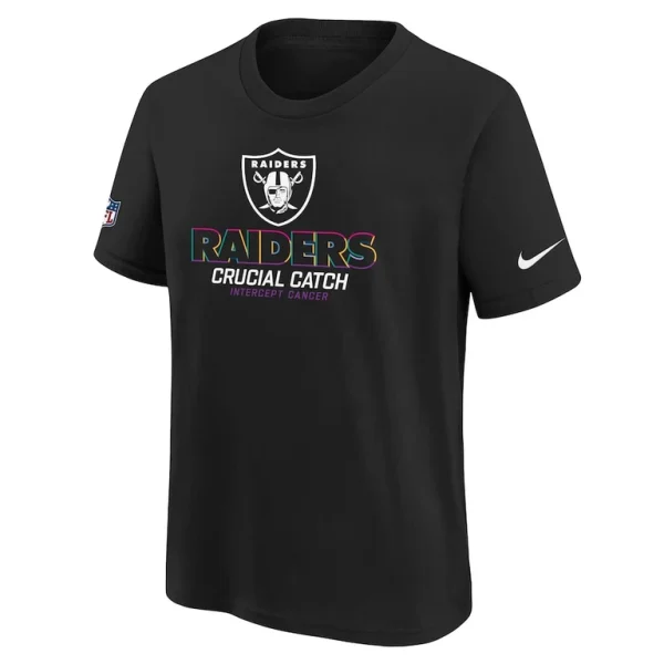 Las vegas raiders nike youth 2024 nfl crucial catch t shirt Black Yth M