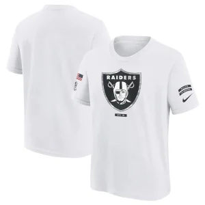 Las vegas raiders nike youth 2024 salute to service t shirt White