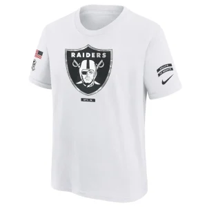 Las vegas raiders nike youth 2024 salute to service t shirt White Yth M
