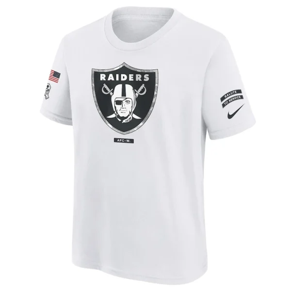Las vegas raiders nike youth 2024 salute to service t shirt White Yth M