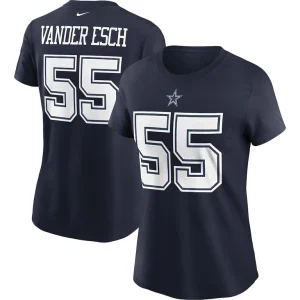 Leighton vander esch dallas cowboys nike womens name number t shirt Navy