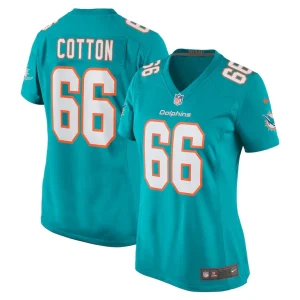 Lester cotton sr. miami dolphins nike womens home game player jersey Aqua