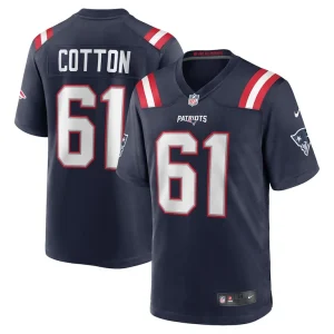 Lester cotton sr. new england patriots nike team game jersey Navy