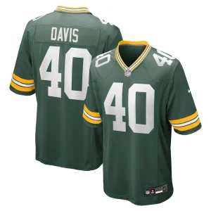 Lj davis green bay packers nike game jersey Green