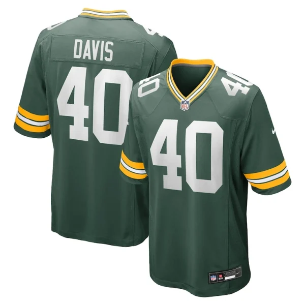 Lj davis green bay packers nike game jersey Green