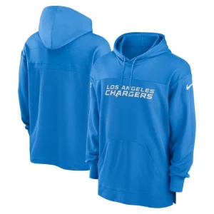 Los angeles chargers nike 2023 sideline lightweight performance hooded top Powder blue