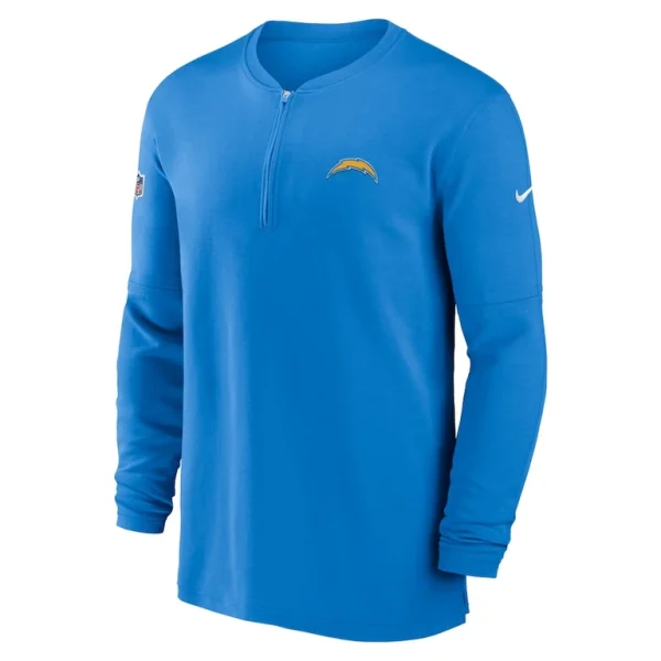 Los angeles chargers nike 2023 sideline performance long sleeve tri blend quarter zip top Powder blue M