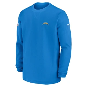 Los angeles chargers nike 2023 sideline throwback heavy brushed waffle long sleeve top Powder blue M