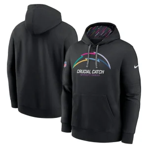 Los angeles chargers nike 2024 nfl crucial catch club pullover hoodie Black