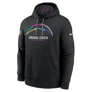Los angeles chargers nike 2024 nfl crucial catch club pullover hoodie Black M