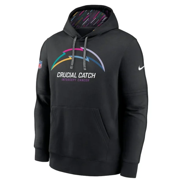 Los angeles chargers nike 2024 nfl crucial catch club pullover hoodie Black M