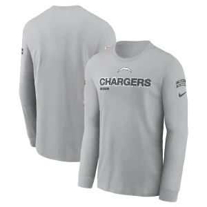 Los angeles chargers nike 2024 salute to service long sleeve t shirt Gray