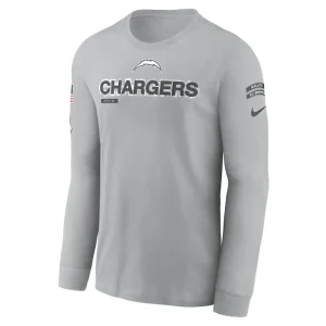 Los angeles chargers nike 2024 salute to service long sleeve t shirt Gray M
