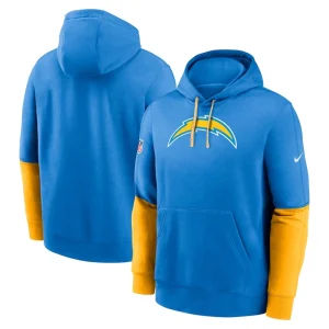 Los angeles chargers nike 2024 sideline club pullover hoodie Powder blue