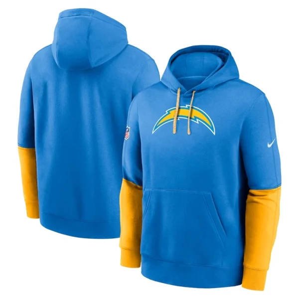 Los angeles chargers nike 2024 sideline club pullover hoodie Powder blue