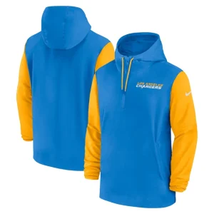 Los angeles chargers nike 202425 sideline pre game player 12 zip hoodie jacket Powder bluegold