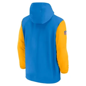 Los angeles chargers nike 202425 sideline pre game player 12 zip hoodie jacket Powder bluegold L