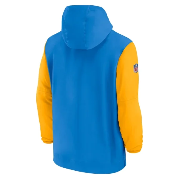 Los angeles chargers nike 202425 sideline pre game player 12 zip hoodie jacket Powder bluegold L