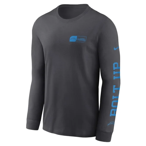 Los angeles chargers nike all out long sleeve t shirt anthracite Multi M