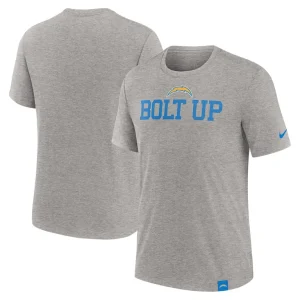 Los angeles chargers nike blitz tri blend t shirt Heather gray