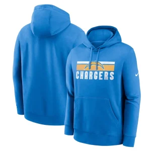 Los angeles chargers nike club fleece pullover hoodie Powder blue