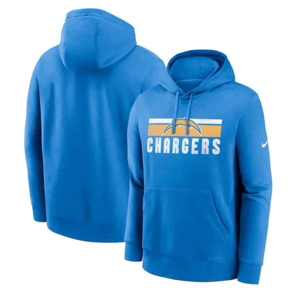Los angeles chargers nike club fleece pullover hoodie Powder blue