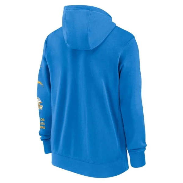 Los angeles chargers nike club full zip hoodie jacket Powder blue L