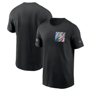 Los angeles chargers nike crucial catch sideline tri blend t shirt Black