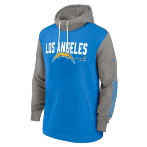 Los angeles chargers nike fashion color block pullover hoodie Powder blue M