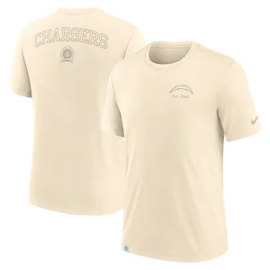 Los angeles chargers nike glory tri blend t shirt Cream