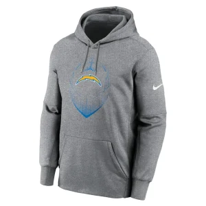 Los angeles chargers nike icon performance pullover hoodie Heather gray M